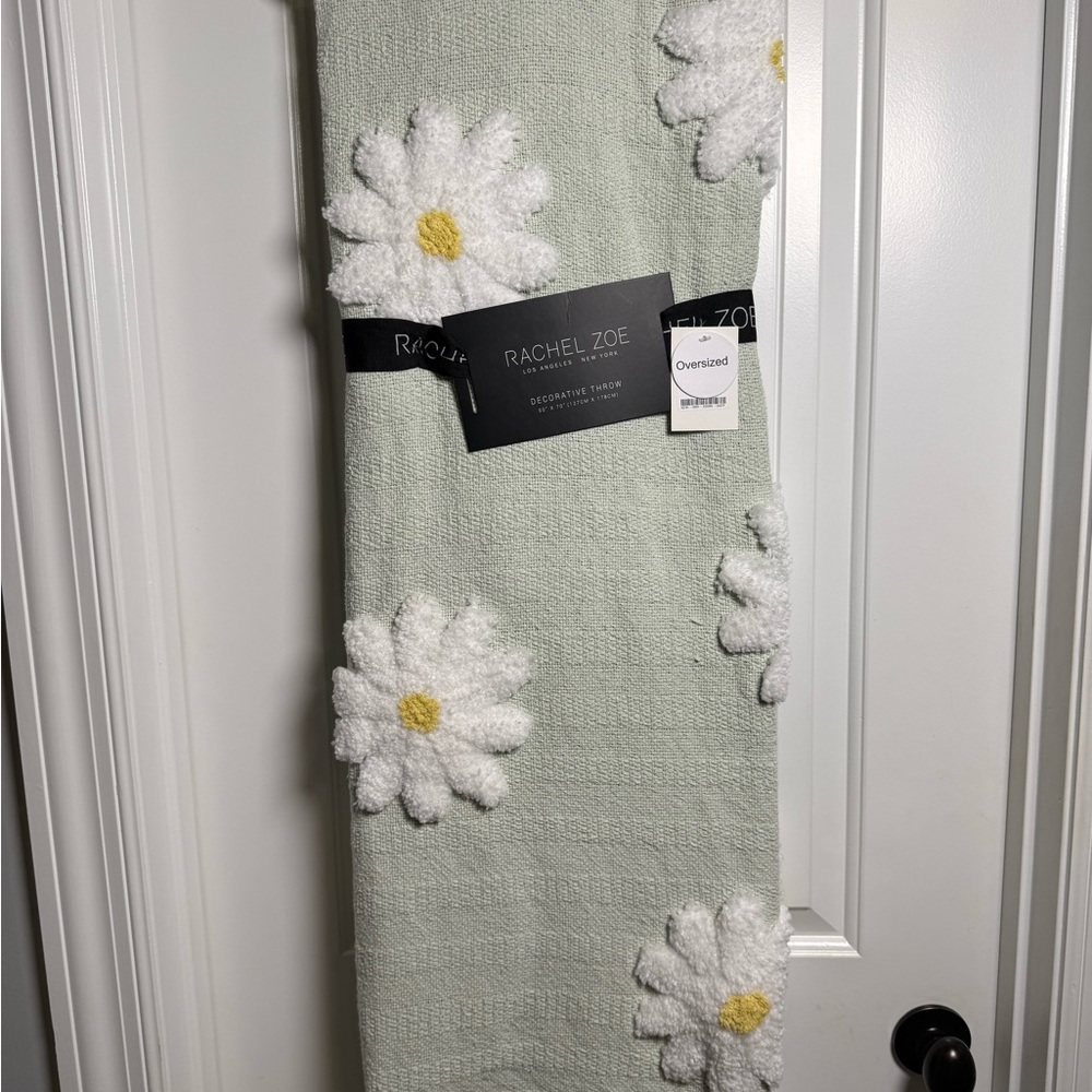 Rachel Zoe Mint Floral Blanket